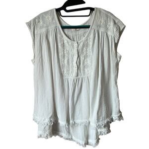 World Market women's Cream Blouse One Size fits most Boho